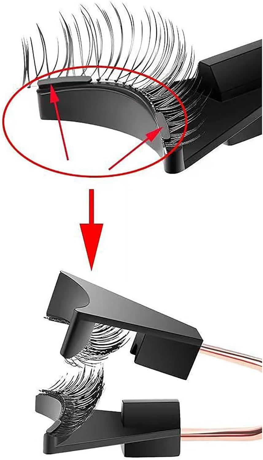 Faux Cils Magnétique Kit, 4 Paires De Cils Magnétique, 3D Naturel Faux Cils,Imperméable Et Sans Colle Requise, Réutilisables, Quotidien Ou Les Rencontres, Fêtes
